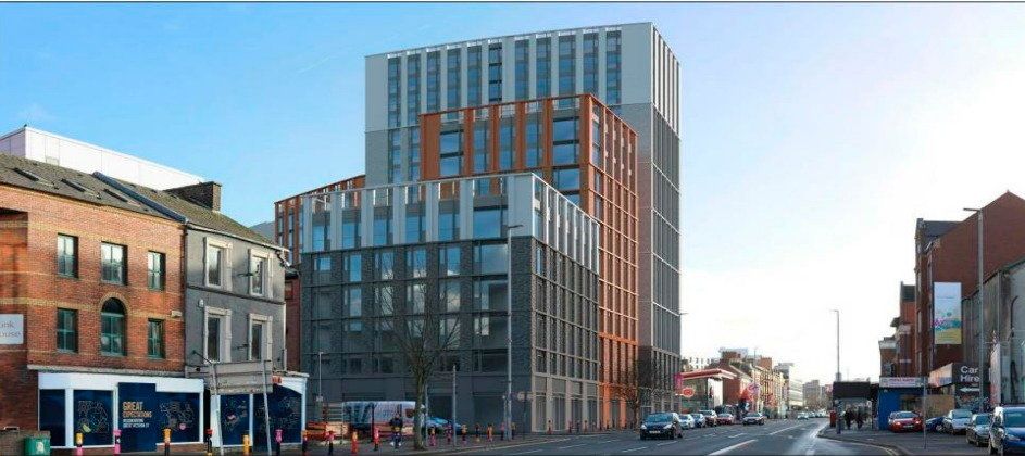 Artist’s image of the new student blocks on Great Victoria Street