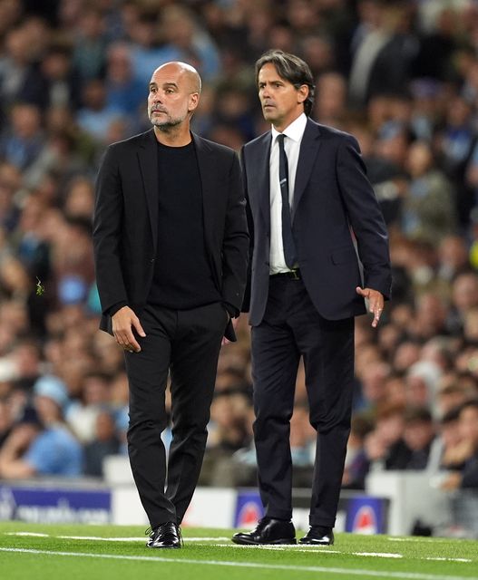 Inzaghi saw his side held by Pep Guardiola’s Manchester City (Martin Rickett/PA)