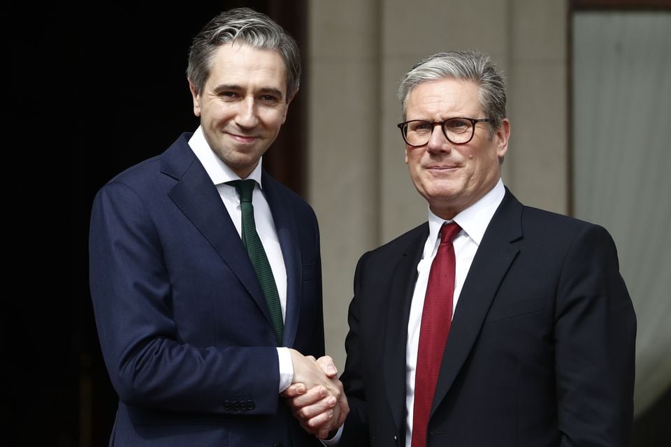 Simon Harris with Sir Keir Starmer in Dublin (Peter Morrison/PA)