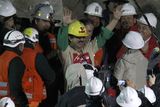 thumbnail: Rescued miner Juan Andres Illanes Palma, third miner to be rescued, salutes at his arrival to the surface from the collapsed San Jose gold and copper mine where he was trapped with 32 other miners for over two months near Copiapo, Chile, Wednesday Oct. 13, 2010.at the San Jose Mine near Copiapo, Chile Wednesday, Oct. 13, 2010.(AP Photo/Roberto Candia)