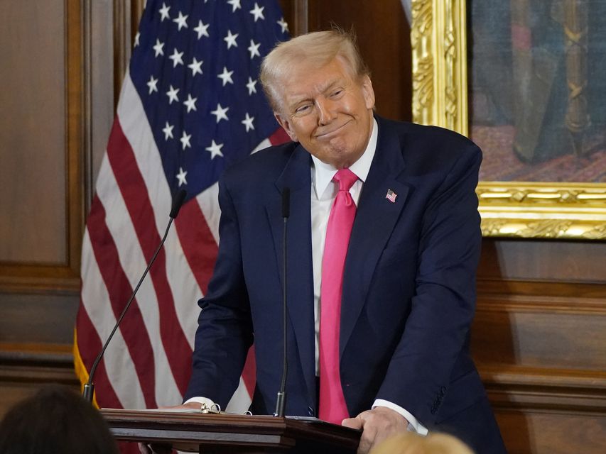 US President Donald Trump speaks at the Friends of Ireland luncheon at the US Capitol (Niall Carson/PA)