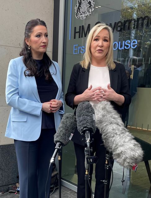 Deputy First Minister Emma Little-Pengelly and First Minister Michelle O’Neill (David Young/PA)