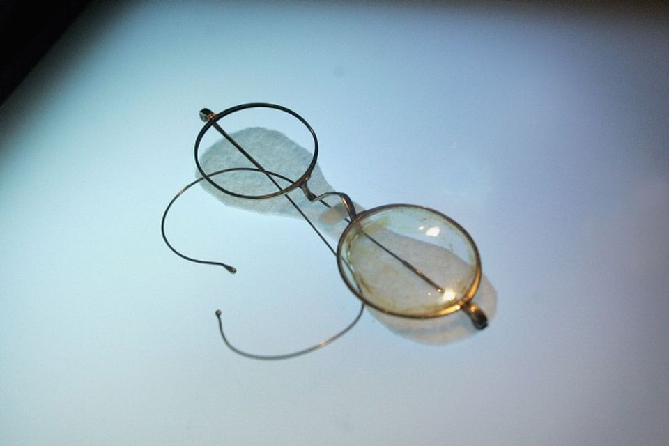 A pair of glasses is displayed in the Titanic: Aritifact Exhibition at the Metreon on June 6, 2006 in San Francisco, California.