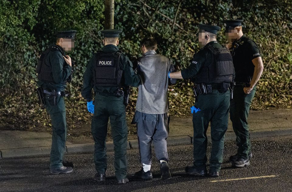 A man is rescued from a tree in west Belfast on January 19th 2025 (Photo by Kevin Scott)
