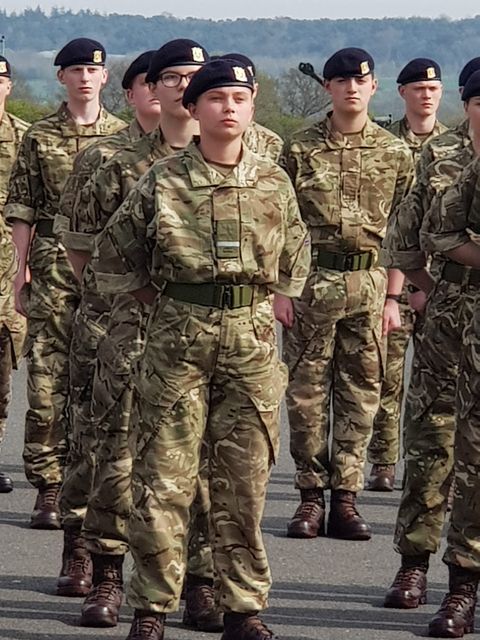 Royal Artillery Gunner Jaysley Beck on parade (Centre for Military Justice/PA)