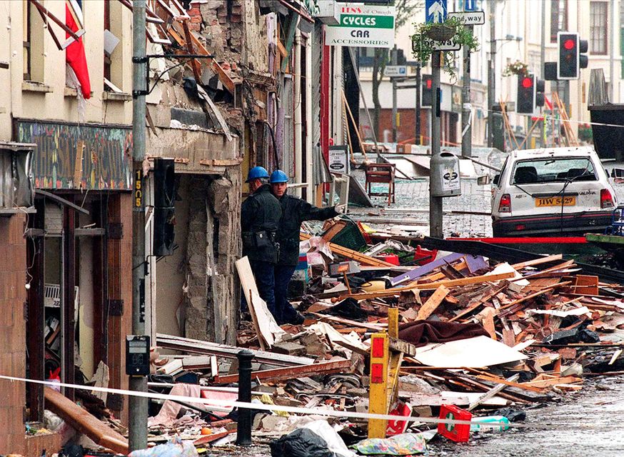 Aftermath of the Omagh bomb in August 1998. Pic: Pacemaker