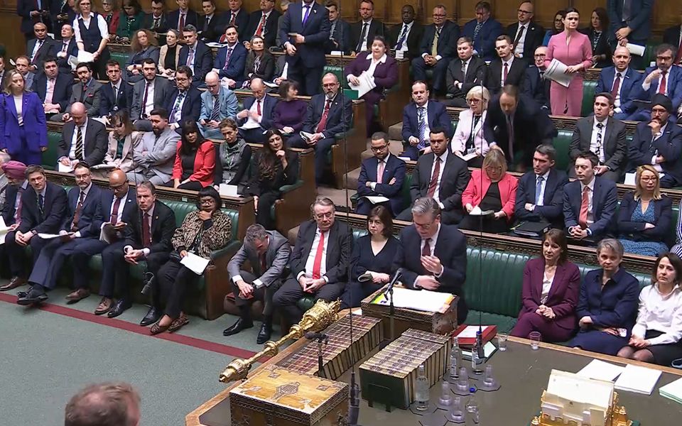 Prime Minister Sir Keir Starmer speaking during Prime Minister’s Questions in the House of Commons (House of Commons/UK Parliament)