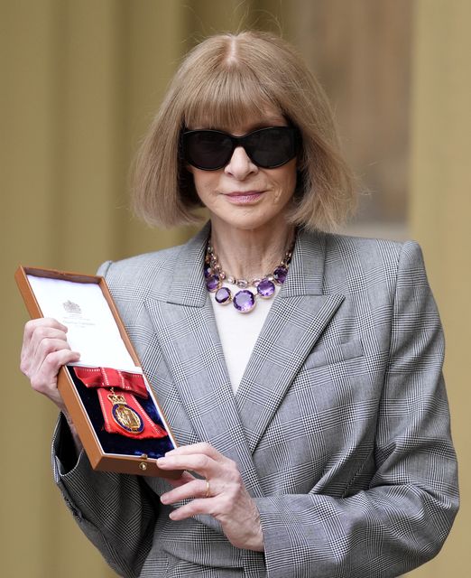 Dame Anna Wintour after being made a Companion of Honour at Buckingham Palace (Andrew Matthews/PA)