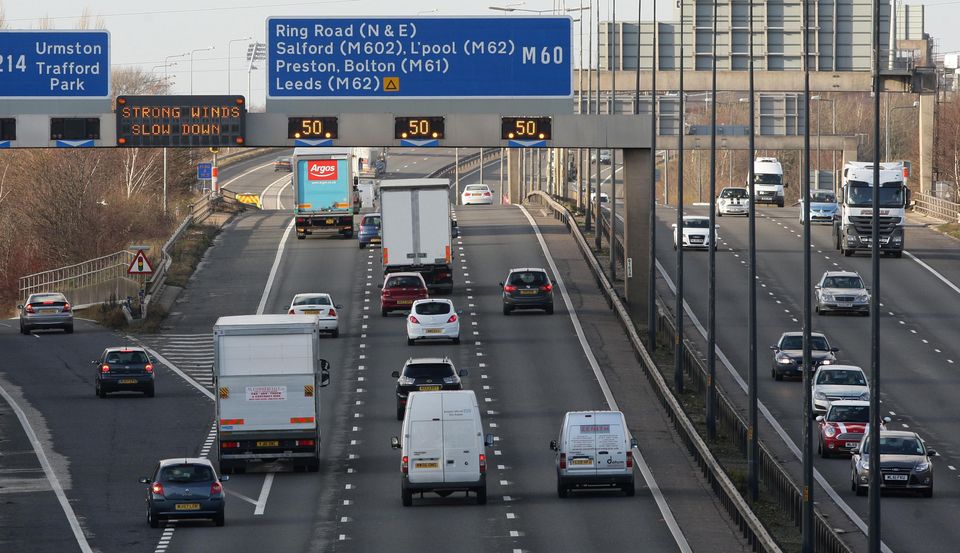 The M60 ring-road motorway around Manchester (Dave Thompson/PA)