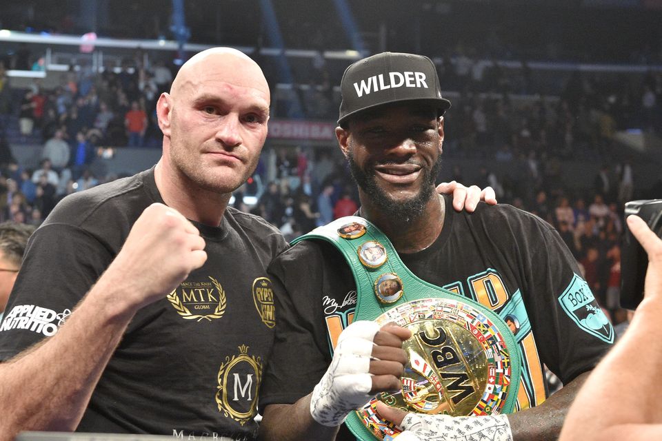 Deontay Wilder (right) and Fury fought to a draw in Los Angeles (Lionel Hahn/PA)