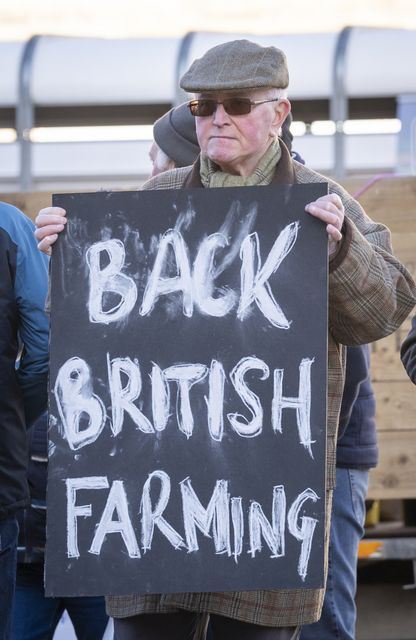 Farmers take part in a protest over inheritance tax (Danny Lawson/PA)