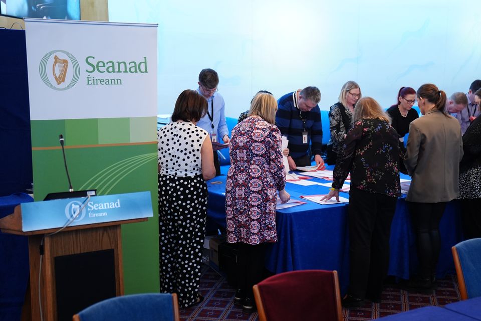 Counting in the Seanad elections (Brian Lawless/PA)