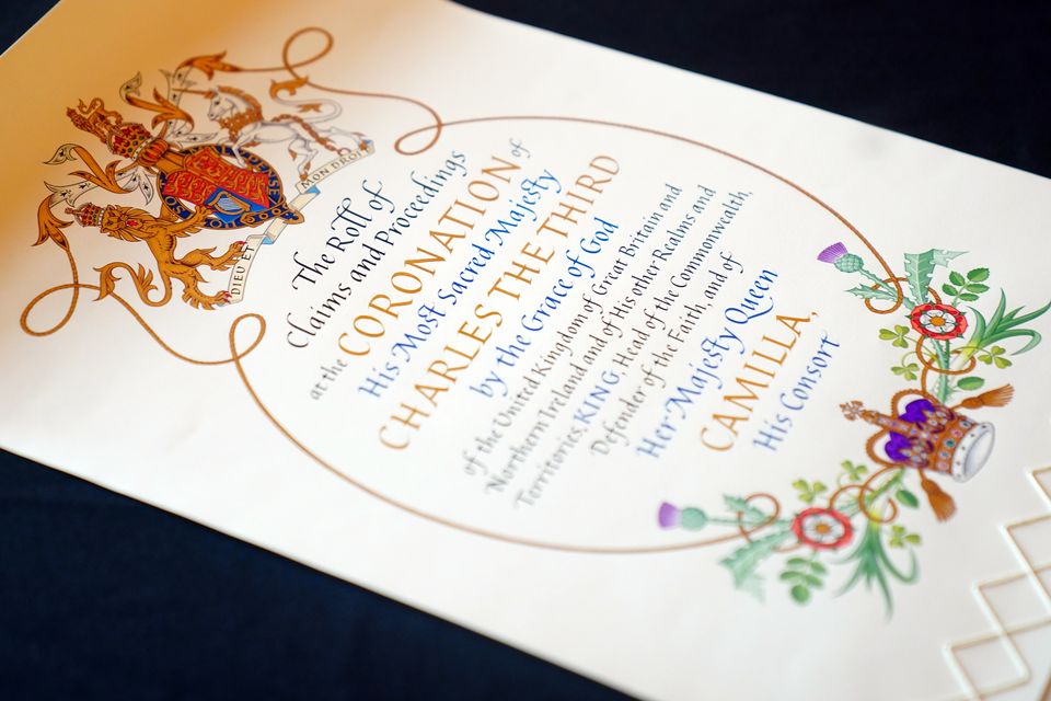 The Coronation Roll is an official record of the coronation (Victoria Jones/PA)
