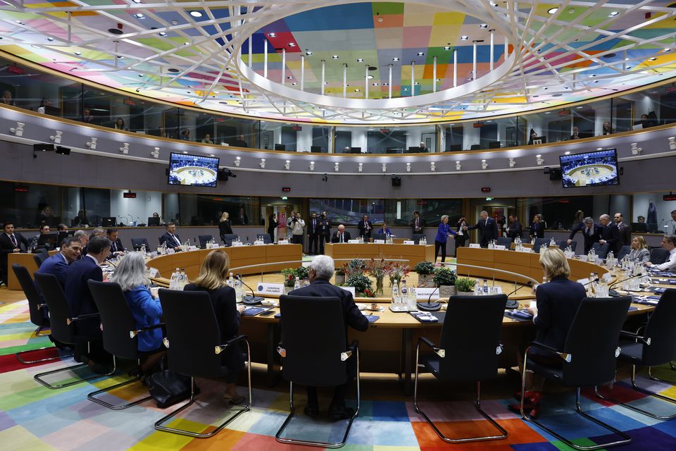 European Union leaders at the summit in Brussels (Omar Havana/AP)