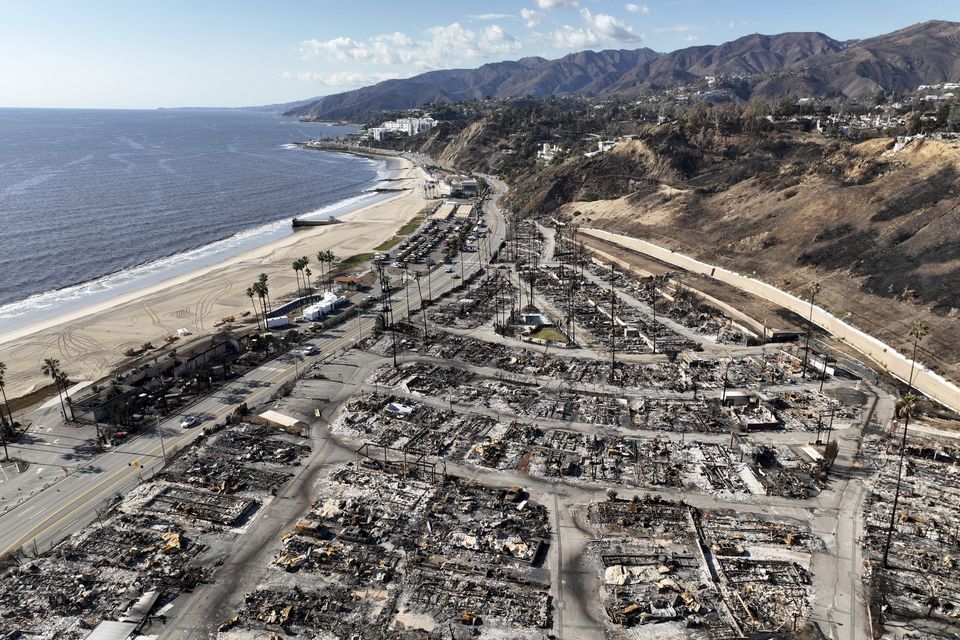 The devastation left by the Palisades Fire in the Pacific Palisades area of Los Angeles (Jae C Hong/AP)