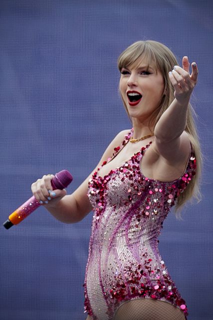 Taylor Swift Taylor Swift performs on stage during an Eras Tour show (Liam McBurney/PA)