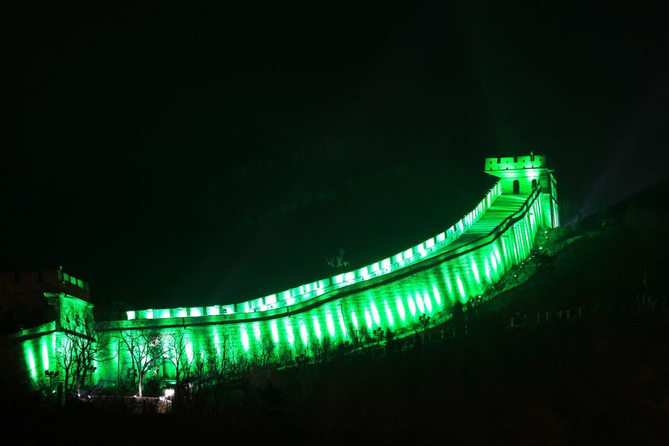 The Great Wall of China went green for St Patrick's Day 2015