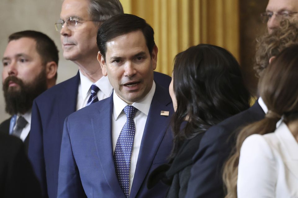 Marco Rubio attends the 60th Presidential Inauguration in the Rotunda of the US Capitol  (Kevin Lamarque/Pool Photo via AP)