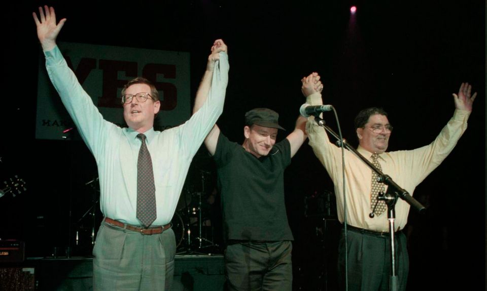 David Trimble, Bono and John Hume