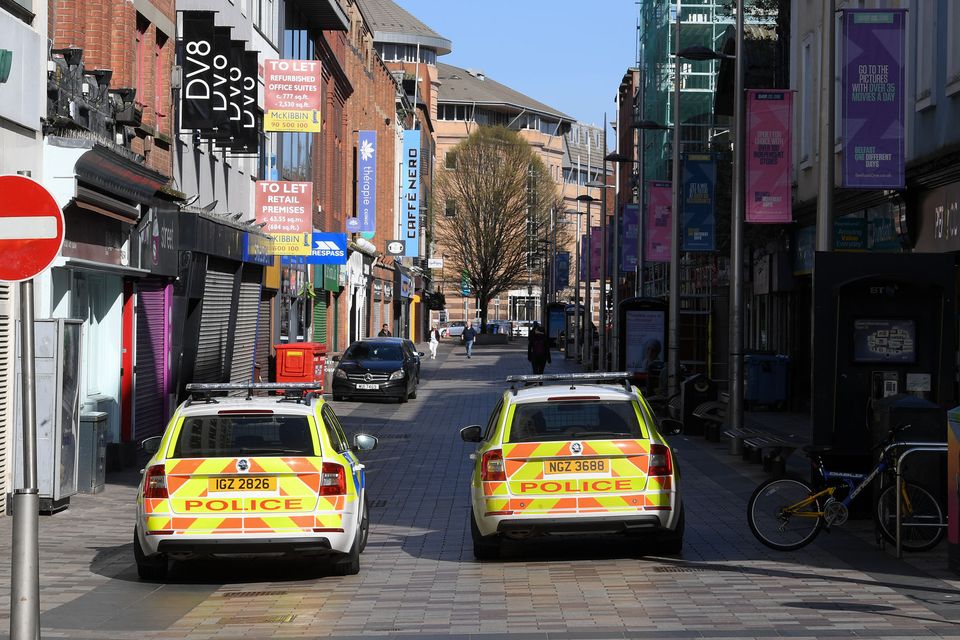 Belfast city centre on lockdown