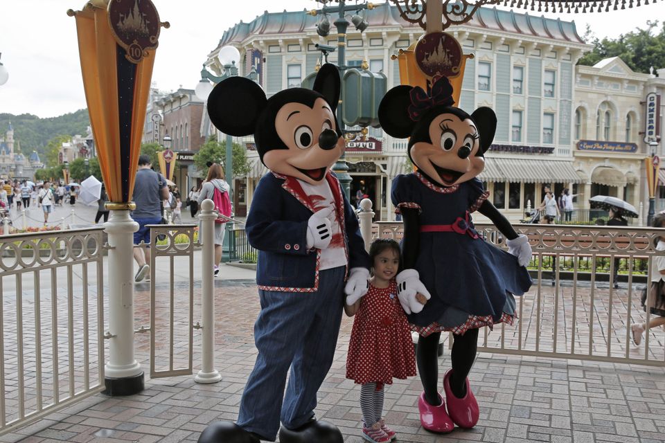 Mickey and Minnie Mouse at Hong Kong Disneyland (AP)