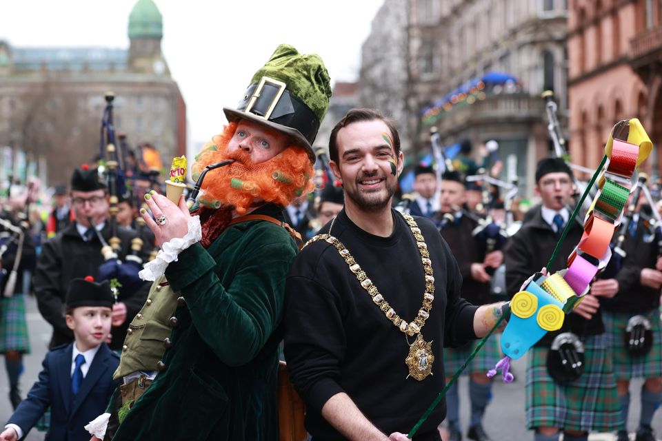 Lord Mayor of Belfast Micky Murray taking part in festivities (Liam McBurney/PA)