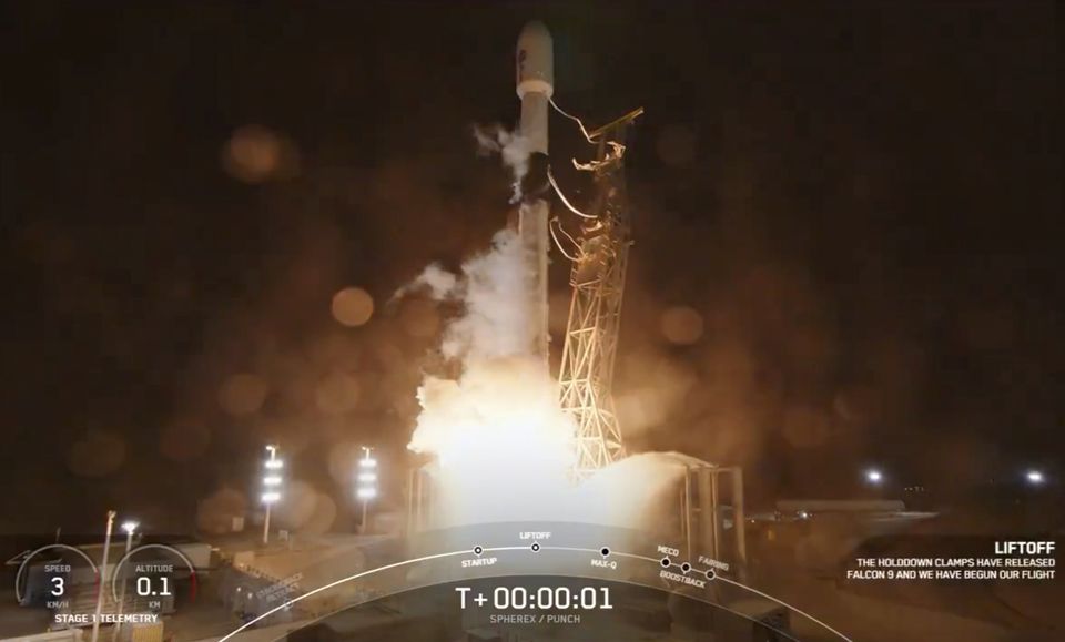 SpaceX’s Falcon rocket, carrying Nasa’s newest space telescope, Spherex, lifts off from Vandenberg Space Force Base, California (SpaceX/AP)