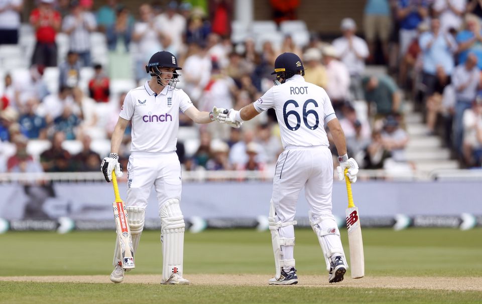 Joe Root (left) and Harry Brook both shone for England (Nigel French/PA)