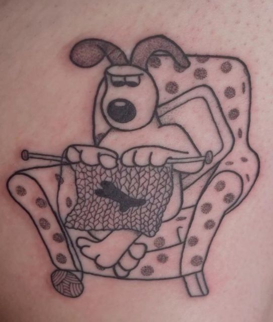 Ms O’Donohoe also has a tattoo of Gromit knitting (Gia O’Donohoe/PA)