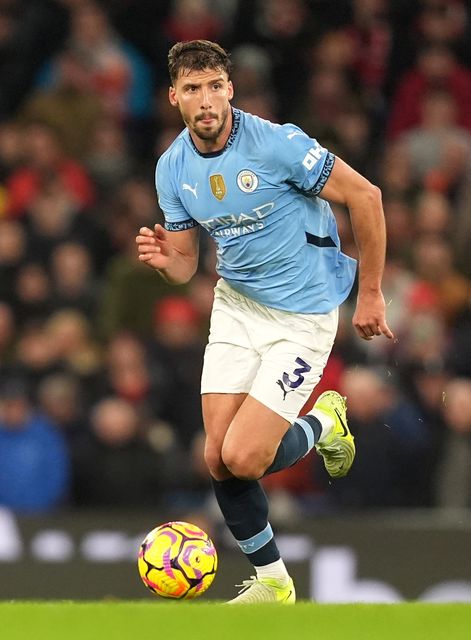 City are also without Ruben Dias (Martin Rickett/PA)