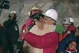 thumbnail: In this screen grab taken from video, Florencio Avalos, the first miner to be rescued, left, is embraced by Chilean President Sebastian Pinera after his rescue at San Jose Mine near Copiapo, Chile. (AP Photo)