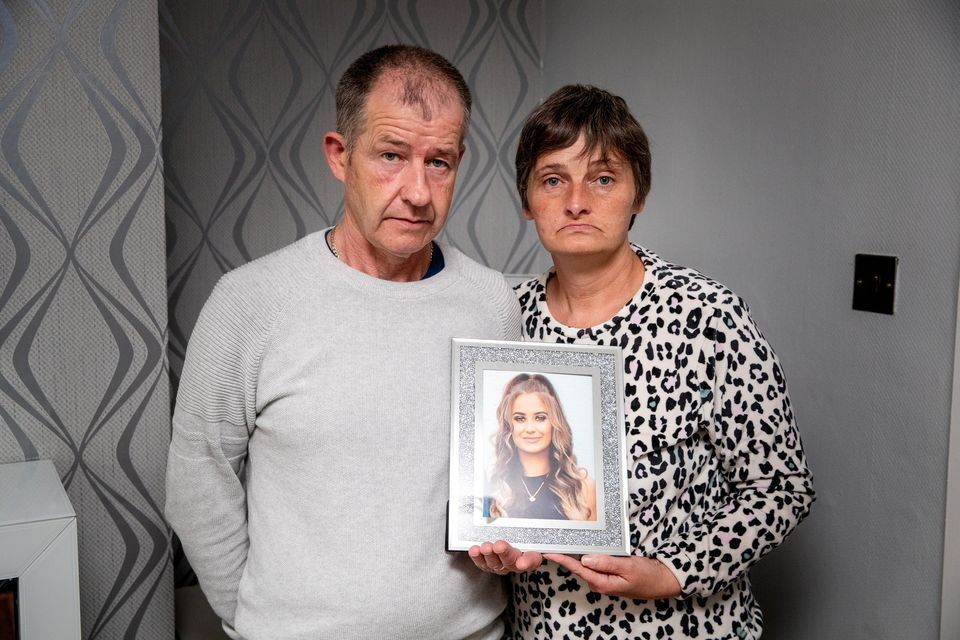 Chloe Mitchell's devastated parents George and Georgina. Pic: Aodhán Roberts/Sunday Life