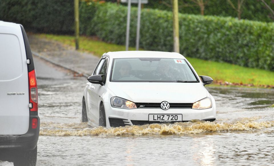 This was the scene on the Hillhall Road in Lisburn which had been closed to traffic this morning