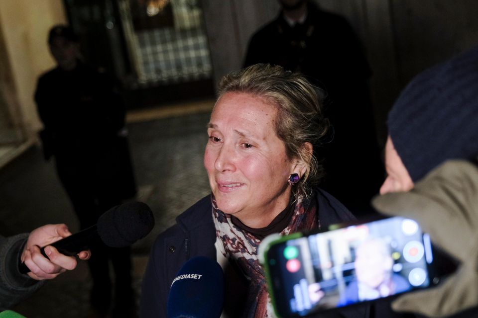 Elisabetta Vernoni, pressed for her daughter’s release (Mauro Scrobogna/LaPresse via AP)