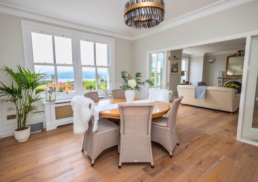 The open-plan dining area