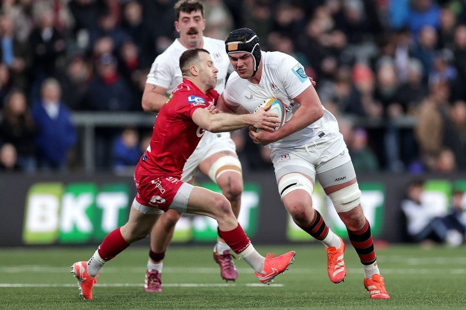 Ulster's James McNabney on the charge