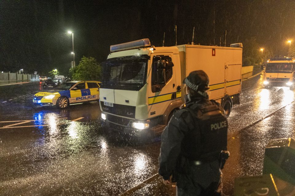 Police were attacked with petrol bombs and masonry during a security alert in Derry on July 9th 2024. Picture: Aodhan Roberts/Belfast Telegraph.