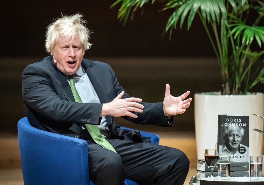 Boris Johnson at the Bridgewater Hall in Manchester(PA)