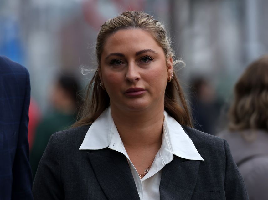 Nikita Hand leaves court last week after the first few days of her civil case against Conor McGregor.  Photo: Collins