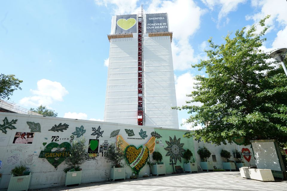 Grenfell Tower in west London (Lucy North/PA)