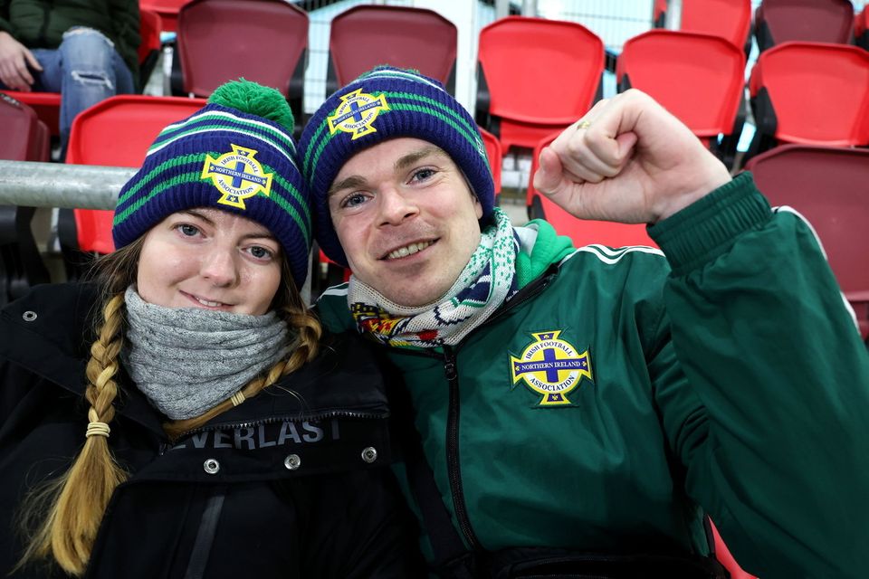 Presseye Ltd, Belfast, Northern Ireland - 18th November 2024 :  Photo by William Cherry/Presseye 
  
Northern Ireland fans at the Stade de Luxembourg for Monday night’s UEFA Nations League game against Luxembourg.   Photo by William Cherry/Presseye