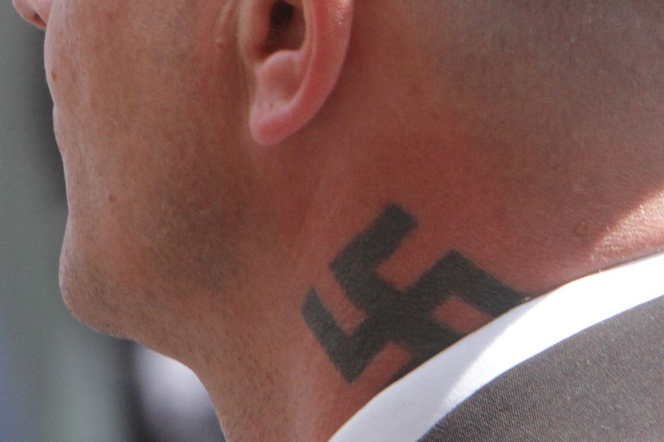 Nazi swastika tattooed man takes part in Belfast Somme commemoration parade  
