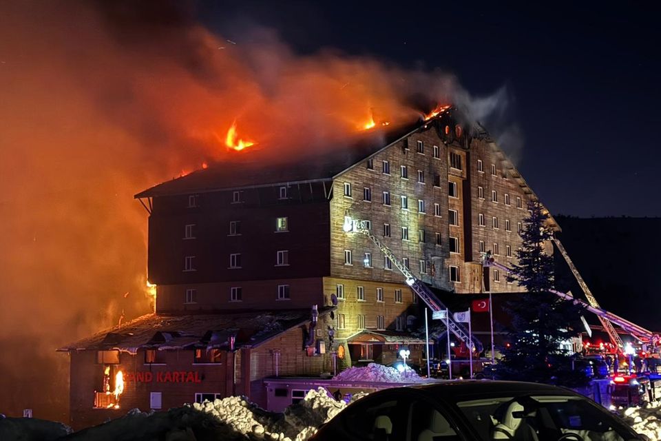 The fire broke out in the early hours (IHA via AP)