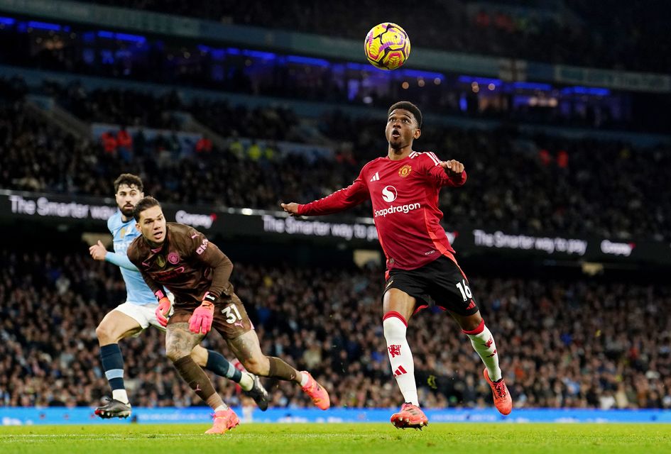 Manchester United’s Amad Diallo (right) finished strongly (Martin Rickett/PA)