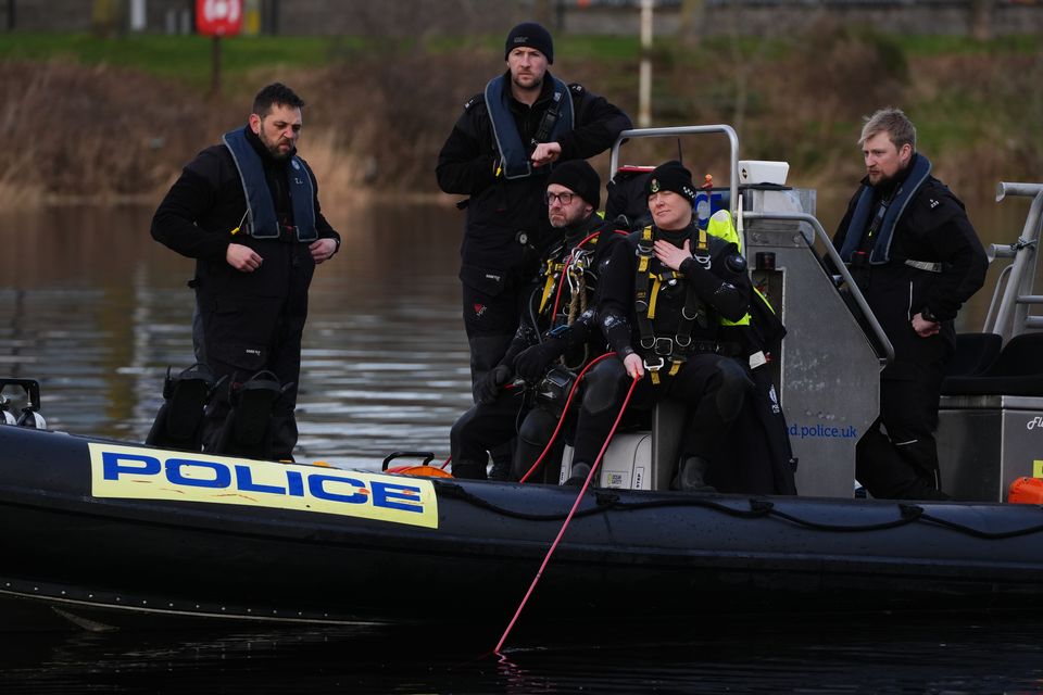 Police divers on the River Dee in Aberdeen (Andrew Milligan/PA)