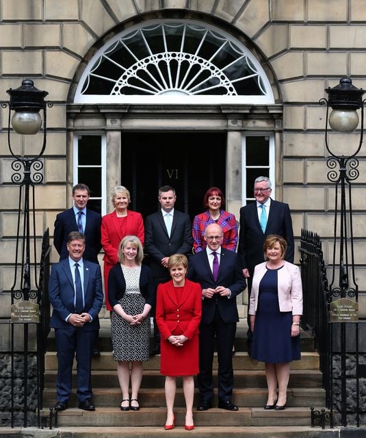 Both Shona Robison, front row second left, and Fiona Hyslop, front row right, have served in a variety of Government roles (Andrew Milligan/PA)