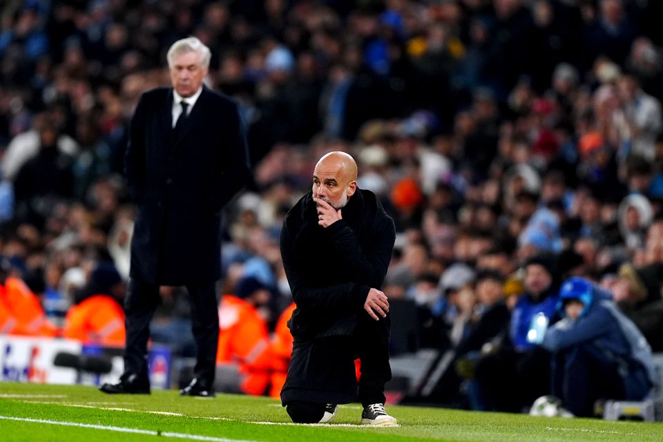 Pep Guardiola’s side were beaten by Carlo Ancelotti’s Real Madrid (Mike Egerton/PA)