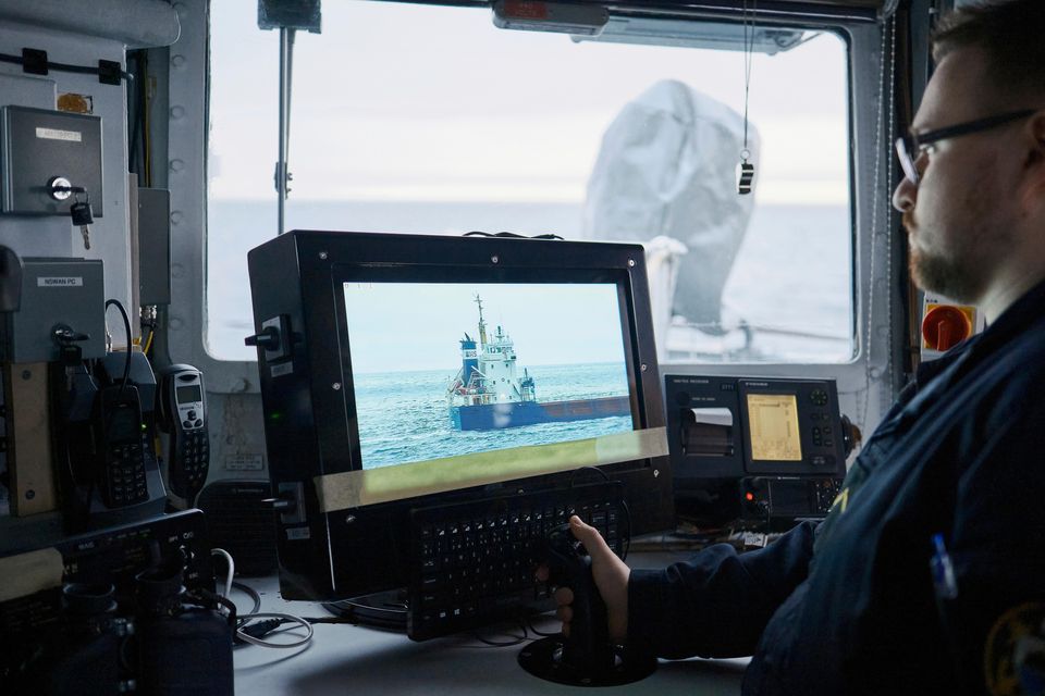 The patrols come in the wake of suspected sabotage of undersea cables. (Hendrik Osula/AP)