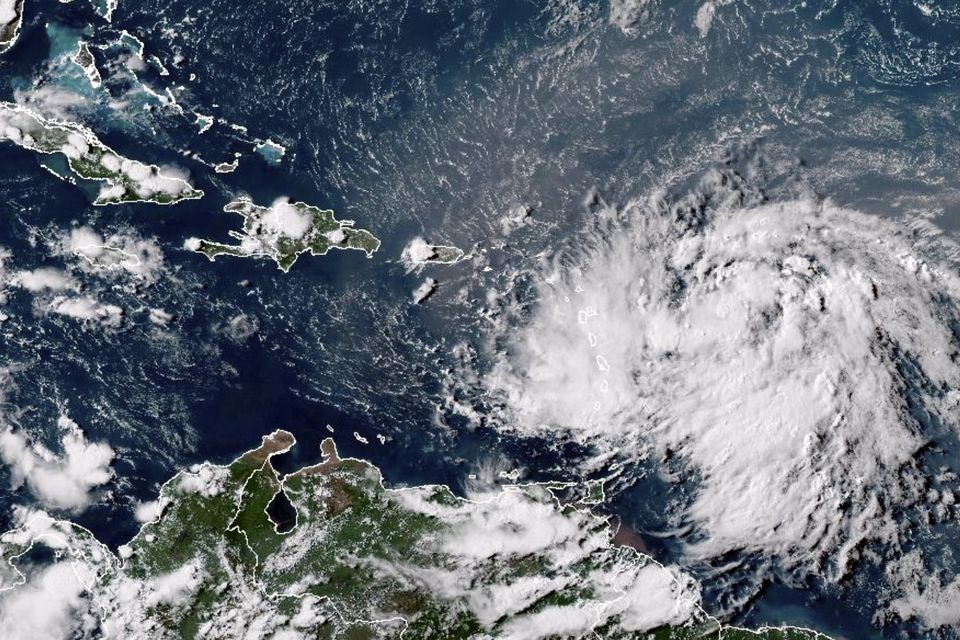 Tropical Storm Ernesto over the Atlantic Ocean (NOAA via AP)