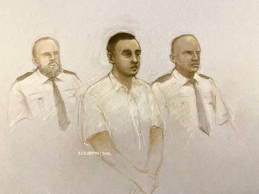 Court artist sketch of Nasen Saadi appearing at Winchester Crown Court (Elizabeth Cook/PA)